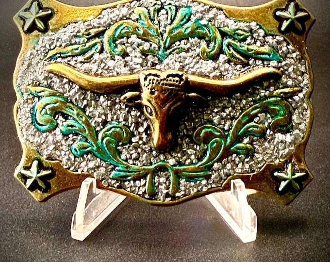 Western Longhorn Belt Buckle