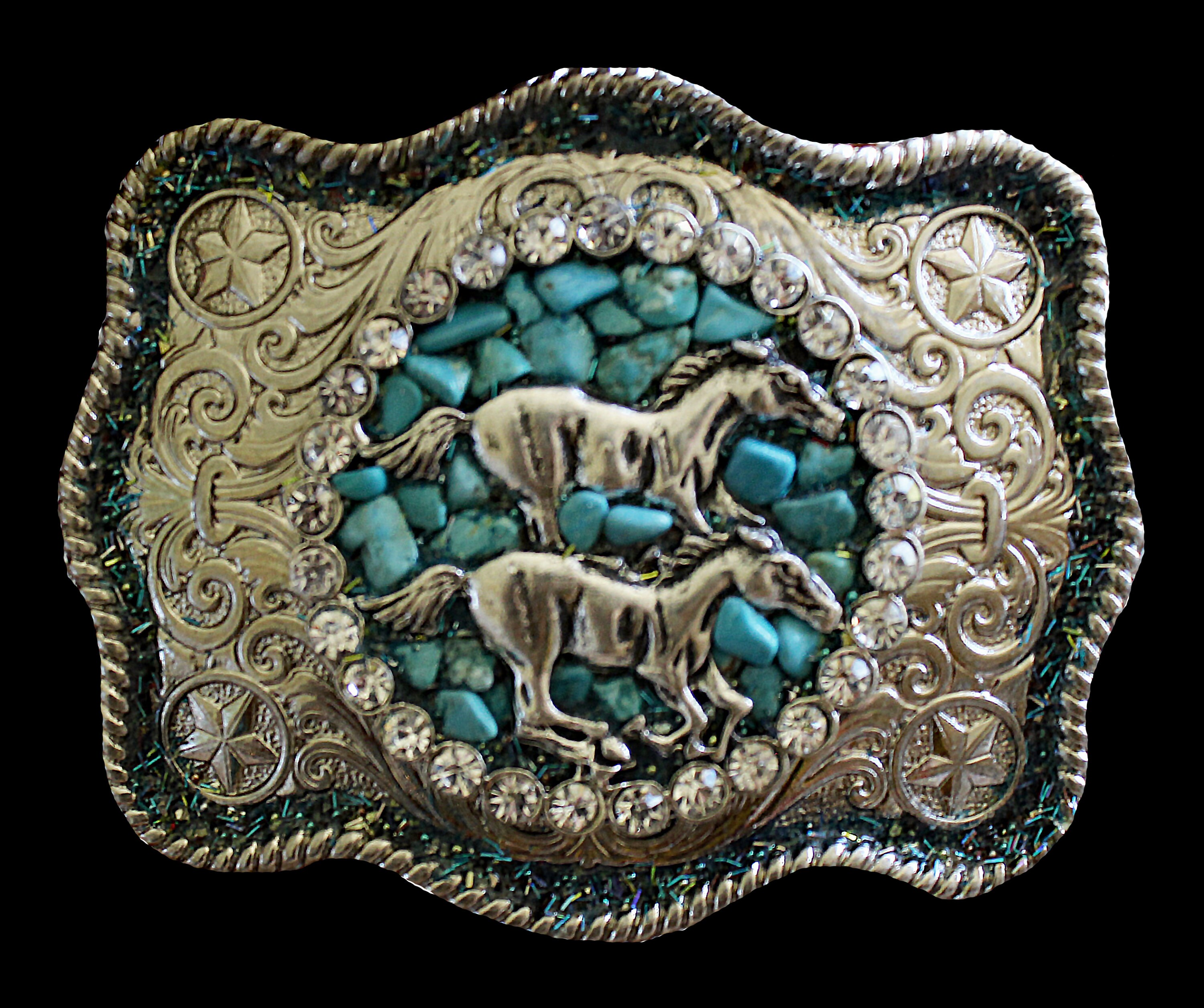 genuine turquoise belt buckle