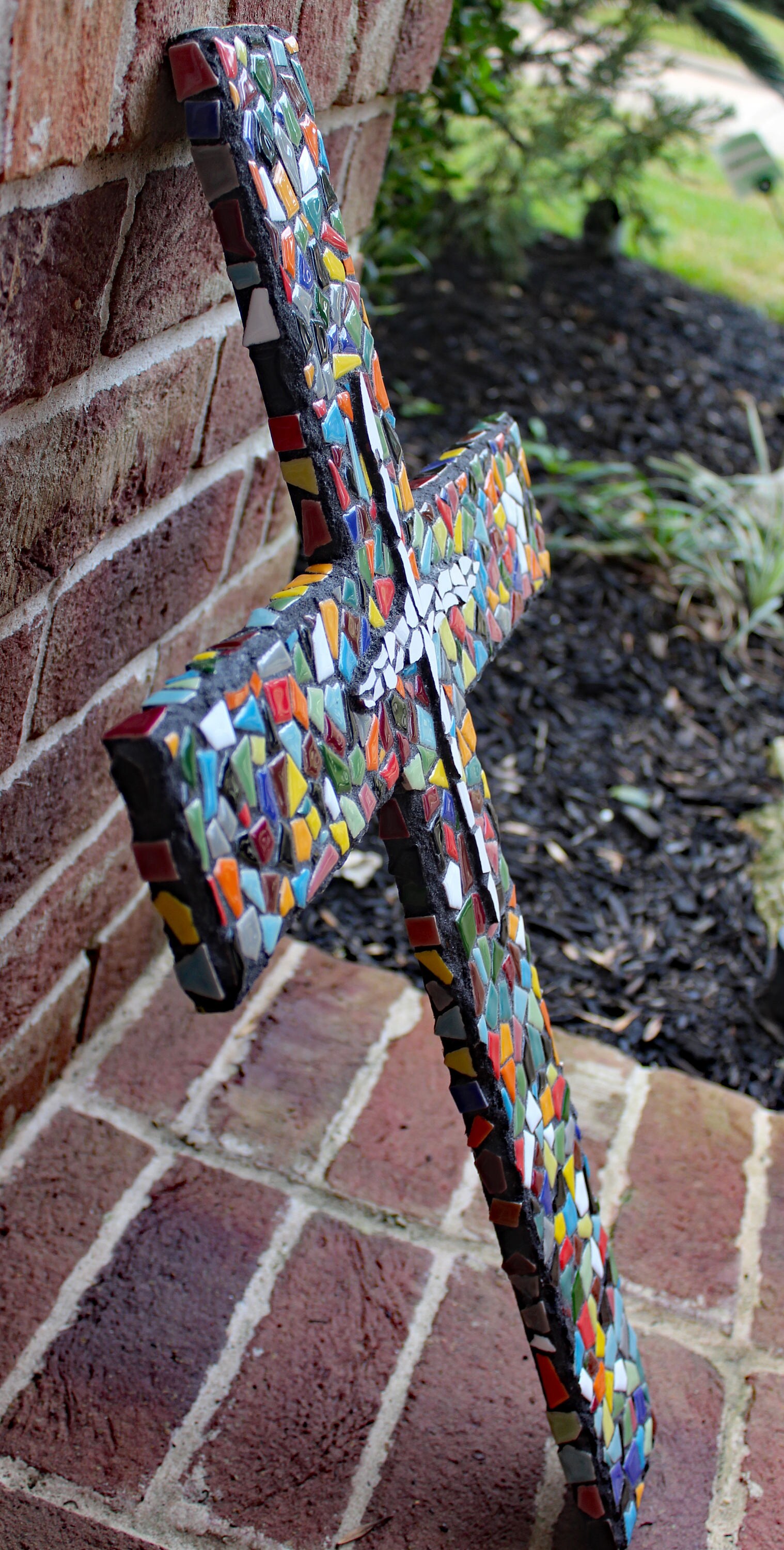 Large Ceramic Tile Mosaic Wall Cross Made to Order