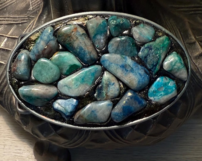 Chrysocolla Belt Buckle--One of a Kind of Love by