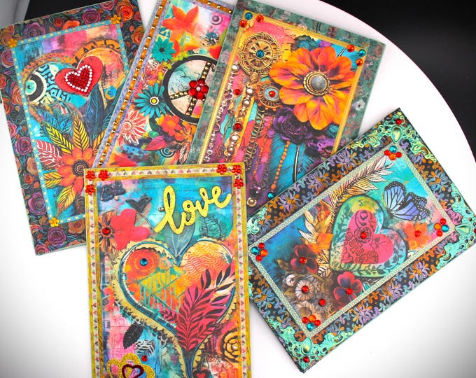 Retro Graffiti Style All Occasions Handmade Greeting Cards
