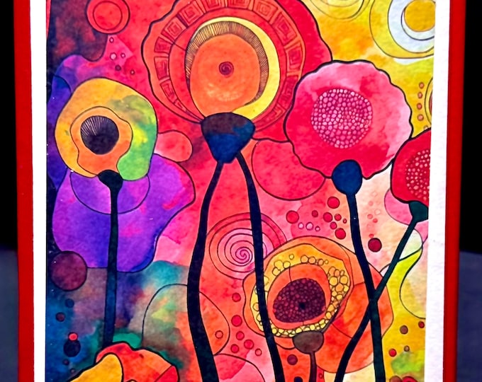 All Occasions Abstract Style Note Greeting Cards in Matching Box - Set of Ten Cards