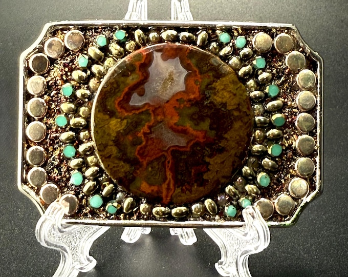 Gemstone Belt Buckle, Natural Seamless Agate, Unisex Belt Buckle