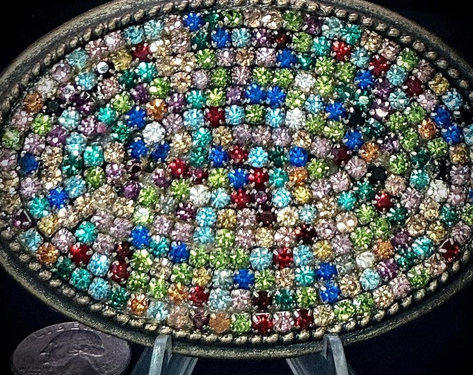 STUNNER!! Bling-Bling Fashionista Rhinestone Belt Buckle OOAK