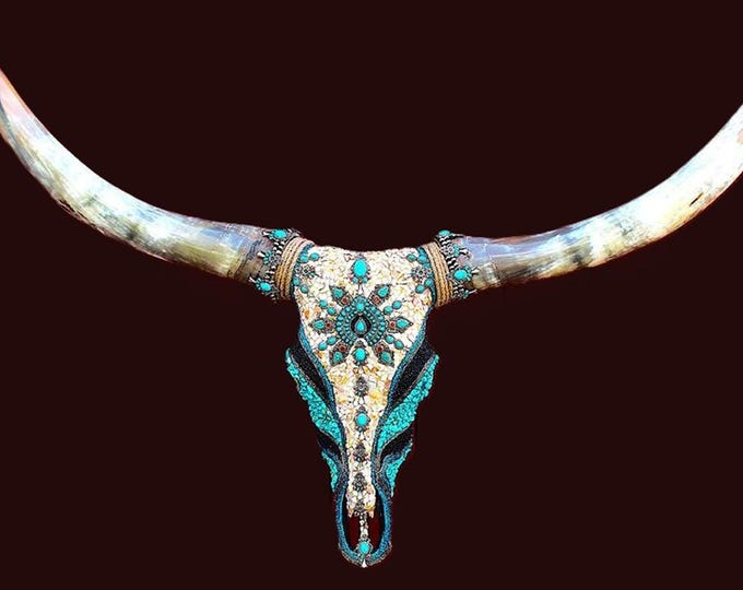 Texas Longhorn Skull Wall Art:  Southwestern Rustic Decor Made in the USA