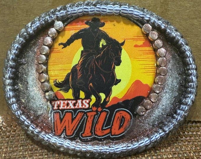 Texas Wild Cowboy Belt Buckle