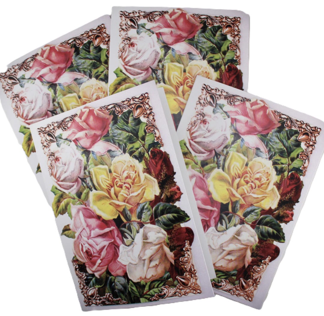 Vintage Style Victorian Roses Printed Cards for All Occasions - Etsy