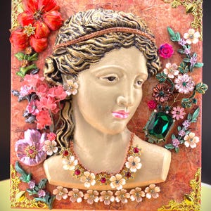 Victorian Lady Plaque: Shabby Chic Mixed Media Wall Decor