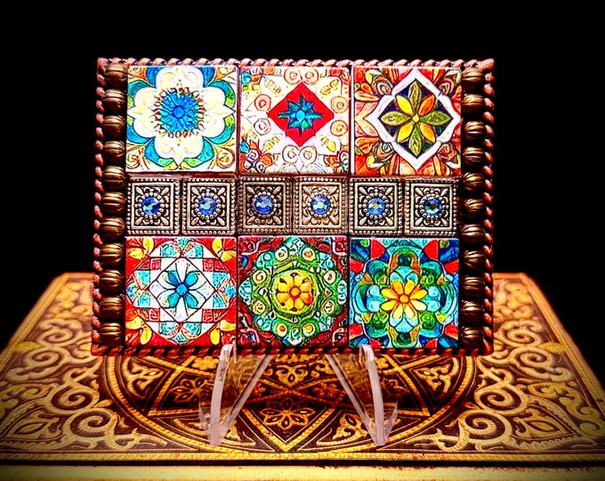 Southwestern Belt Buckle Mosaic Western Abstract Buckle--Unisex