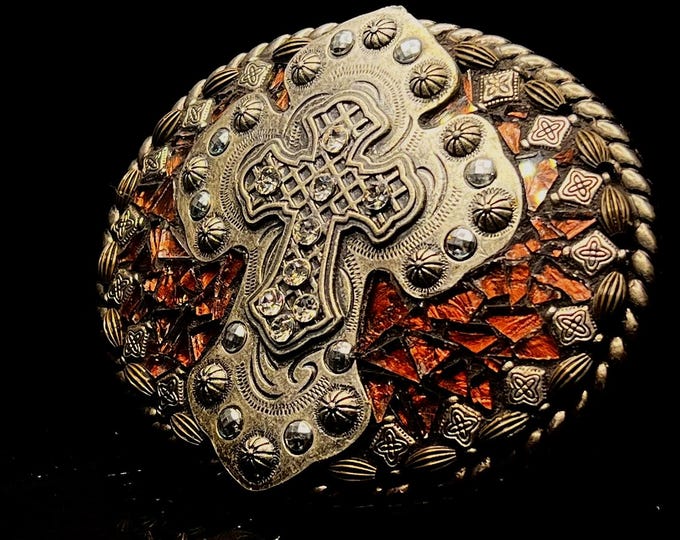 Western Cross Belt Buckle – Bold 4.5x3.5 Inch Statement -SALE!!
