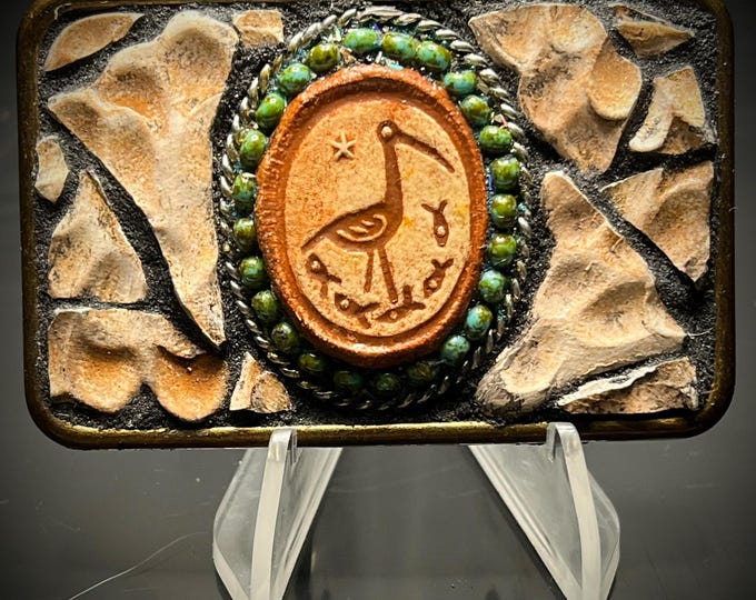Handcrafted Belt Buckle with Native-Inspired Centerpiece – 3x2 Inch Jasper Accent FLASH SALE!