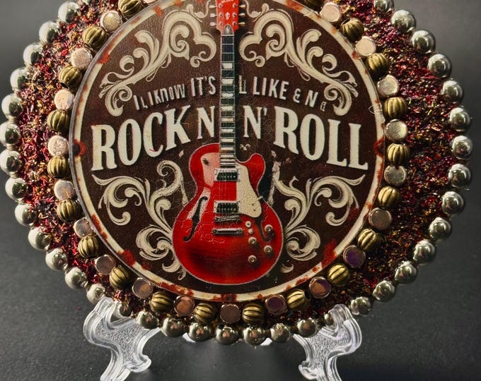 Rock and Roll Belt Buckle, Guitar Belt Buckle, Music Lovers Buckle