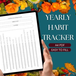 Undated Yearly Easy Habit Tracker. Minimalist and Simple Daily Habit Tracker One Habit per Template. Visual Progress Customizable A4 PDF PNG