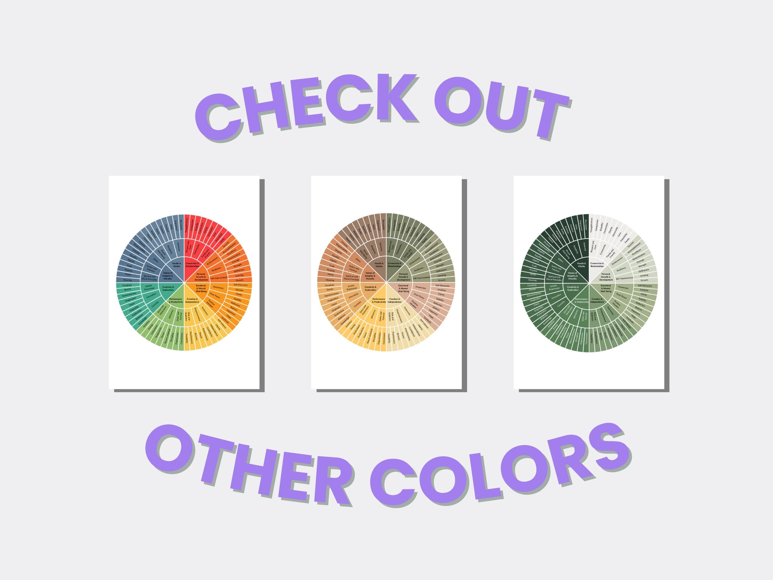 Core Values Wheel.pdf Core Values Wheel Pastel Discover Your Core Values Therapy Personal ...