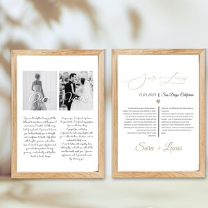 Editable Modern Wedding Vows Sign Template | His and Hers Vows Sign | DIY Minimalist Wedding Vows Keepsake | Digital Download | Wedding Sign