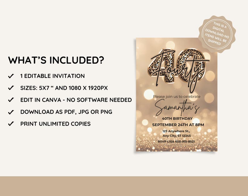Golden party printable
