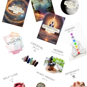 11 Different planners and journals, spiritual, manifestation, crystal, self love