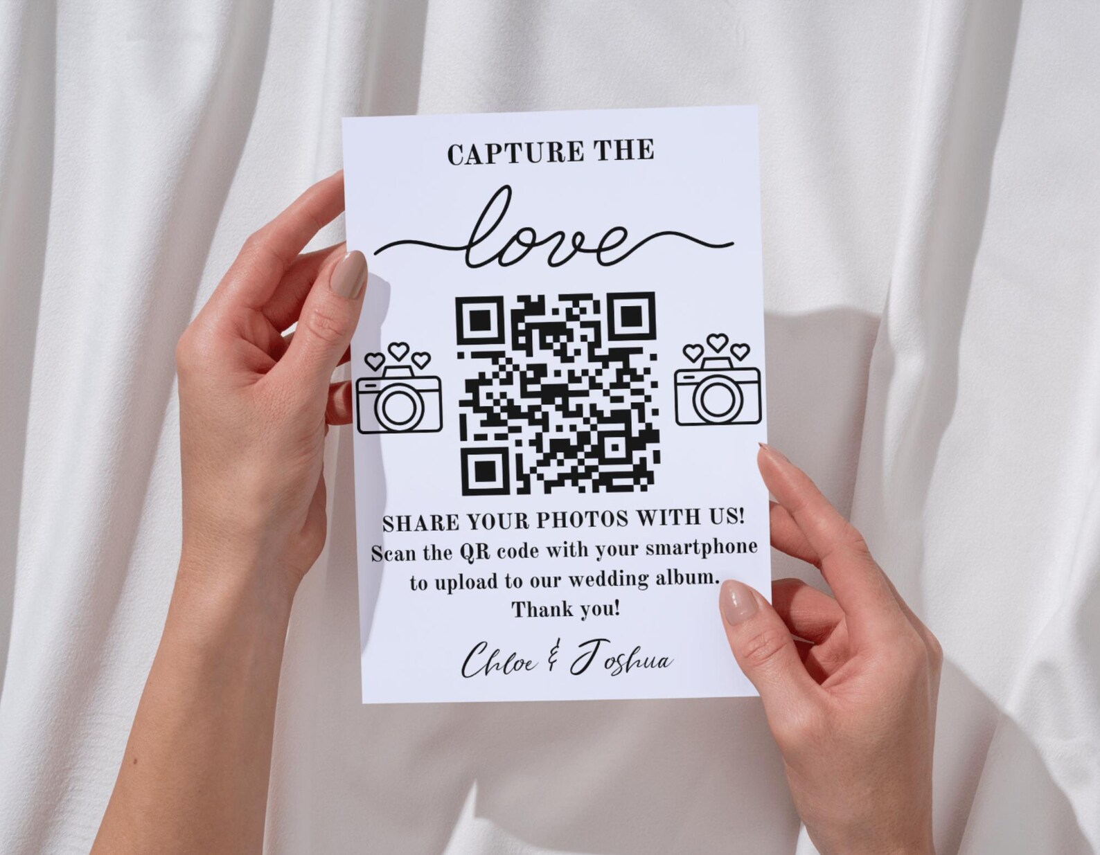 Qr Code Promt Design Editable Wedding QR Code Photo Album Template – Digital Download for ...