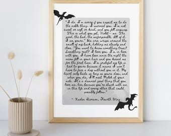 Fourth Wing Inspired Digital Artwork - Xaden Riorson Quote. Bring some Fourth Wing spice to your home! Digital Download. Requests available!