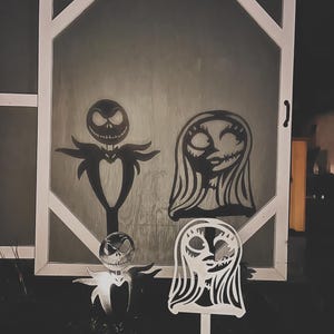 Jack and Sally Skellington Halloween sign