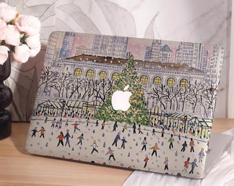 Christmas City MacBook Case, Winter Holiday Laptop Cover Gift, MacBook Air13/15, M2 M3 M4 M5, Pro13 14 16, Mac Neo A18, Birthday Gift