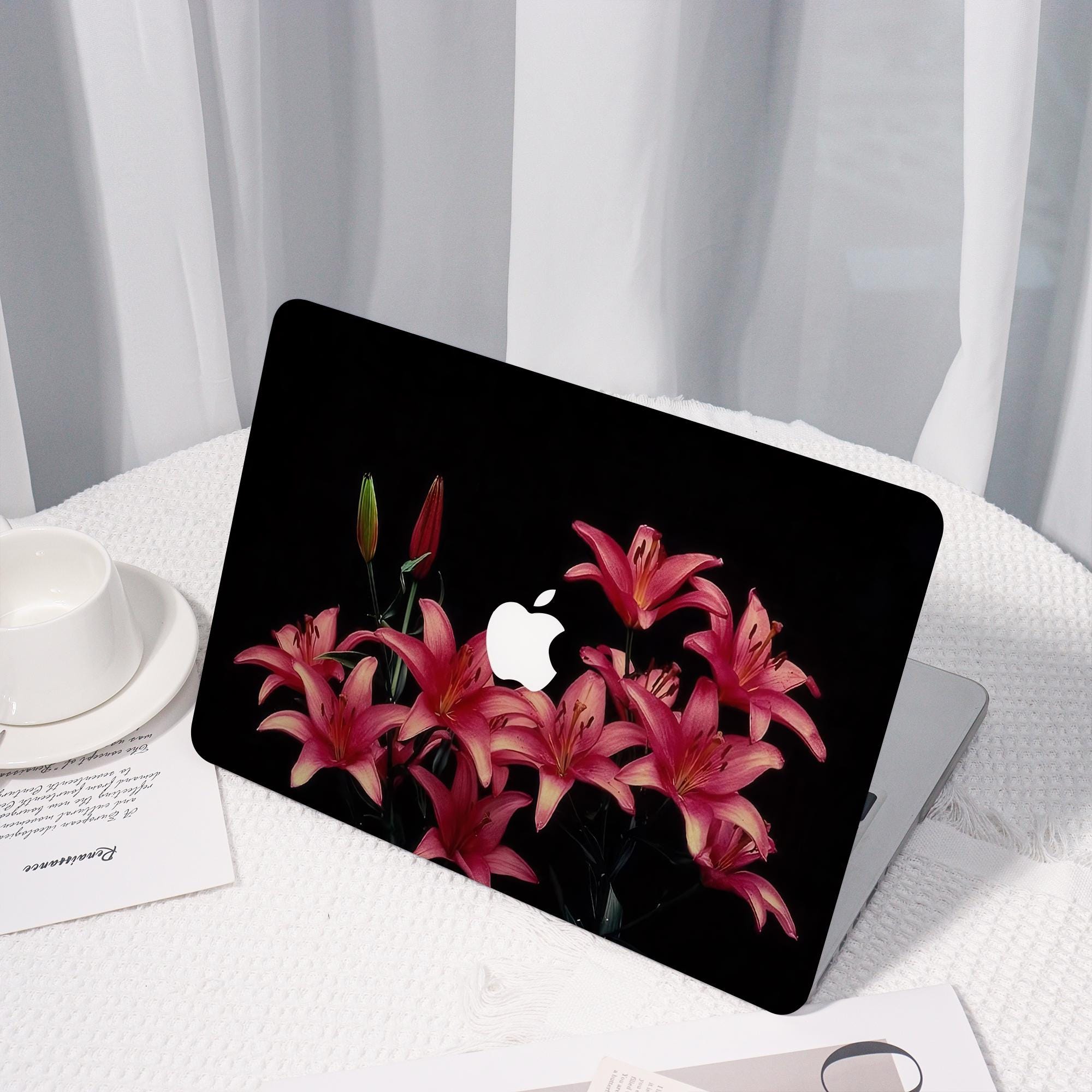 Pink Lily Bouquet Neue MacBook Hülle für 2025 Air 15, personalisierte MacBook Pro 13 Zoll, Schutzhülle Laptop Cover für MacBook Pro Hülle