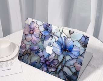 Stained Glass Floral All New MacBook Case for 2025 Air 13/15, Personalized Macbook Pro 13,Protective Case Laptop Cover For Macbook Pro  case