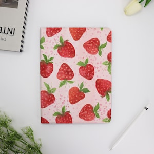Strawberry iPad Case with Apple Pencil Holder for iPad 10 9 8 7 10.9&quot;, iPad Air 6 5 4, iPad Pro 11&quot; M4 M2, Mini 6 7, Cute iPad Cover