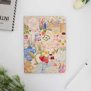Kitten illustration reading newspaper iPad Case with Apple Pencil Holder for iPad 10 9 8 7 10.9", iPad Air 6 5 4, iPad Pro 11" M4 M2