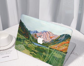 Line Art Mountain All New MacBook Case for Pro 14/16,Golden Cane Personalized Macbook Pro 13 inch,Protective Case Laptop Cover For MacBook
