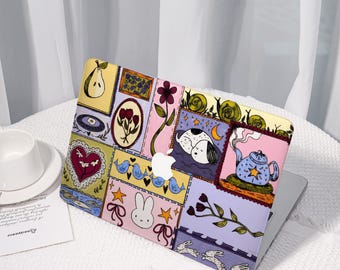 Creative Collage Geheel nieuwe MacBook-hoes voor 2024 Pro 15/16, gepersonaliseerde Macbook Pro 13 inch, beschermhoes laptophoes voor MacBook Air 13/15