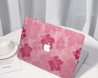 Pink Floral Pattern All New MacBook Case for 2025 Pro 16,Personalized Macbook Pro 13 inch,Protective Case Laptop Cover For MacBook Air 13/15