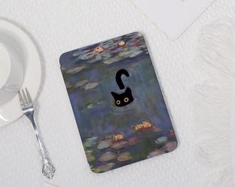 Black Cat in Pond Case Cover for Kindle Paperwhite1/2/3/4,Kindle Paperwhite Cover,Kindle Acrylic Case,Kindle 10th/11th Case With Hand Strap