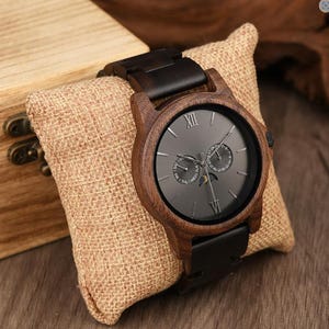 Wood Watch for Men, Personalized Men&#39;s Wooden Watch, Walnut Watch, Anniversary