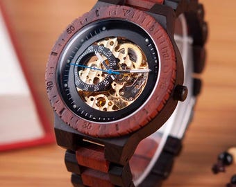Handcrafted Wooden Watch for Men & Women | Eco-Friendly Wood Timepiece | Unique Gift for Him or Her | Custom Engraved Wooden Watch