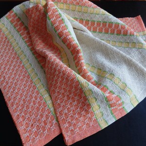 Handwoven Towel Organic and Pearl Cotton Citrus Colors / Tea Towel / Chef's Towel / Cooks Towel/ Foodie Gift / Kitchen Towel / Dish Towel image 2