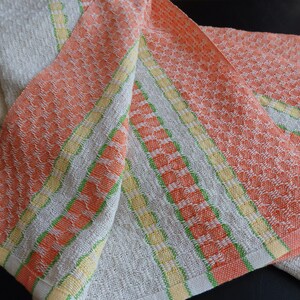 Handwoven Towel Organic and Pearl Cotton Citrus Colors / Tea Towel / Chef's Towel / Cooks Towel/ Foodie Gift / Kitchen Towel / Dish Towel image 6