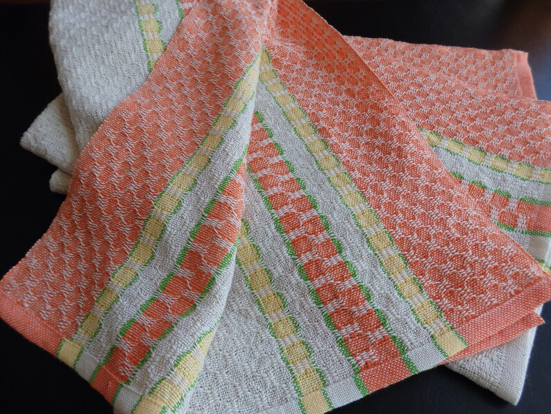 Handwoven Towel Organic and Pearl Cotton Citrus Colors / Tea Towel / Chef's Towel / Cooks Towel/ Foodie Gift / Kitchen Towel / Dish Towel image 6