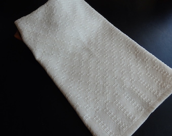 Handwoven Organic Cotton Lace Towel /Kitchen Towel / Tea Towel / Dish Towel / Decorative Towel / Gift / Neutral Natural Color