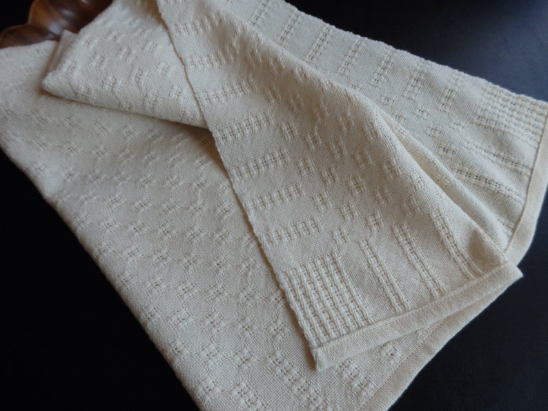 Handwoven Organic Cotton Lace Towel /Kitchen Towel / Tea Towel / Dish Towel / Decorative Towel / Gift / Neutral Natural Color image 4