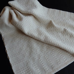 Handwoven Organic Cotton Lace Towel /Kitchen Towel / Tea Towel / Dish Towel / Decorative Towel / Gift / Neutral Natural Color image 2
