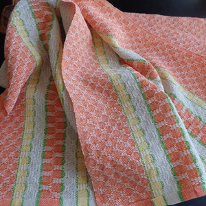 Handwoven Towel Organic and Pearl Cotton Citrus Colors / Tea Towel / Chef's Towel / Cooks Towel/ Foodie Gift / Kitchen Towel / Dish Towel image 4
