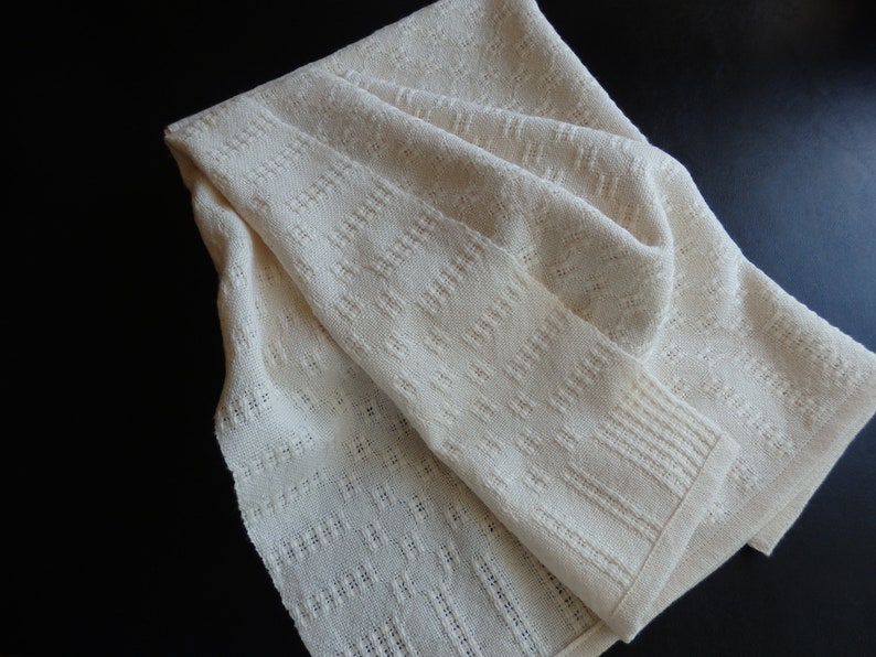 Handwoven Organic Cotton Lace Towel /Kitchen Towel / Tea Towel / Dish Towel / Decorative Towel / Gift / Neutral Natural Color image 5