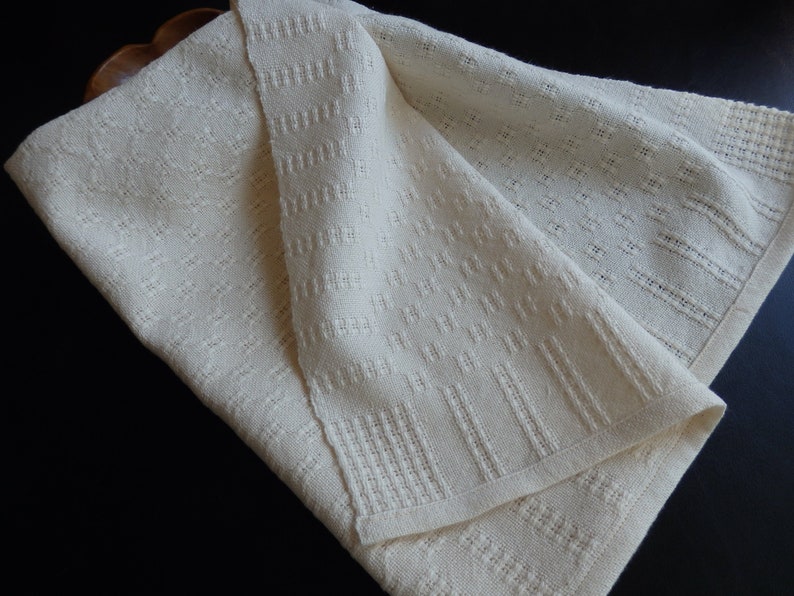 Handwoven Organic Cotton Lace Towel /Kitchen Towel / Tea Towel / Dish Towel / Decorative Towel / Gift / Neutral Natural Color image 3