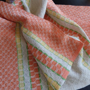Handwoven Towel Organic and Pearl Cotton Citrus Colors / Tea Towel / Chef's Towel / Cooks Towel/ Foodie Gift / Kitchen Towel / Dish Towel image 5