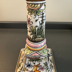Hand-painted candle stick, made in Portugal