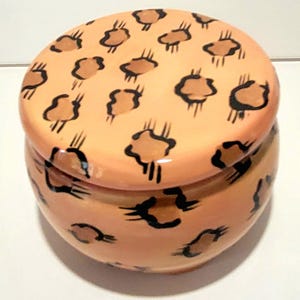 animal print decorative ceramic container jar.