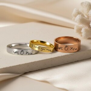 Custom Handwriting ring-Actual handwriting ring-Personalized handwriting-Handwriting jewelry-Signature ring-Simple everyday ring-Memorial