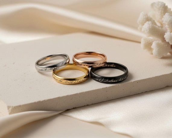 Bijoux-Personnalise Bague Collier-Cadeau pour elle-Bague femme-Cadeau pour lui-Bague homme-Cadeaux de Mariage-Cadeau pour maman-Anniversaire