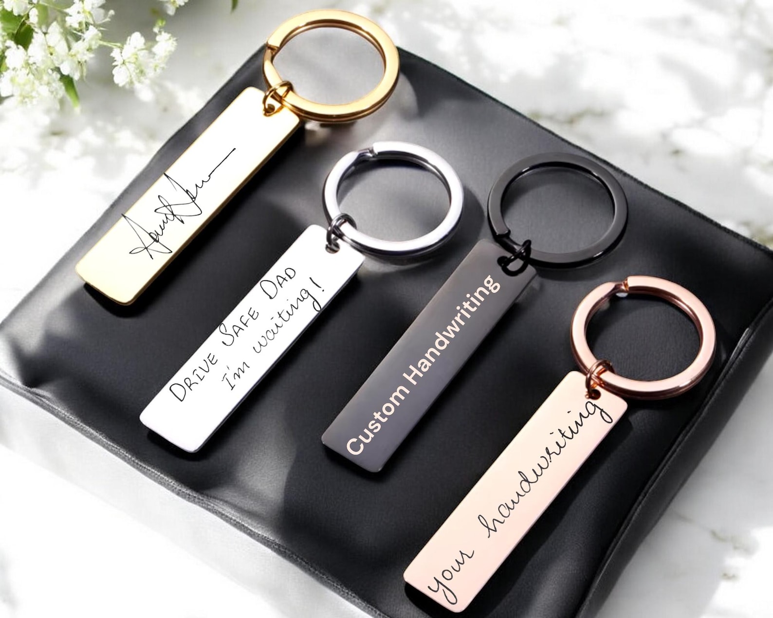 Annotation Keychain Actual Handwriting Gift Keychain-engraved Handwriting-memorial Keychain ...